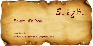 Sier Éva névjegykártya