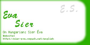 eva sier business card